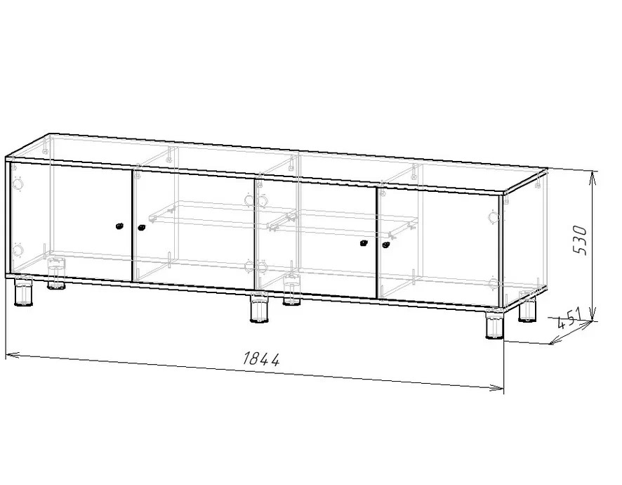 Тумба "HYGGE"/"ХЮГГЕ", 185*45*53
