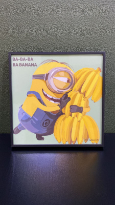 Постер на деревянной основе, 25х25 см