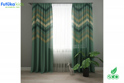 Комплект штор для детской комнаты Zig Zag (Габардин, 2.5 метра, Шторная лента)
