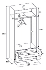 РУМ Корпус шкафа 100см