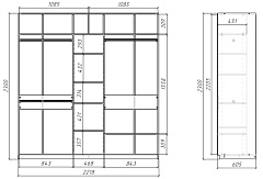 Шкаф-купе SLIM (СЛИМ) 221х60х230 DZD
