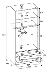 РУМ Корпус шкафа 100см